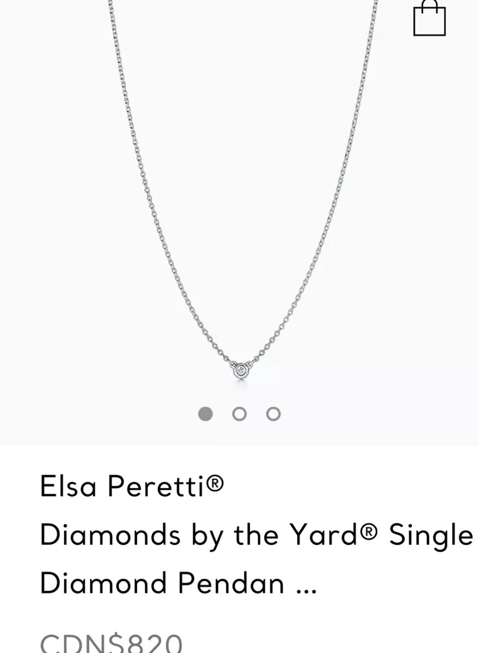 Tiffany & Co. Diamonds by the Yard Single Diamond Pendant Necklace - Silver